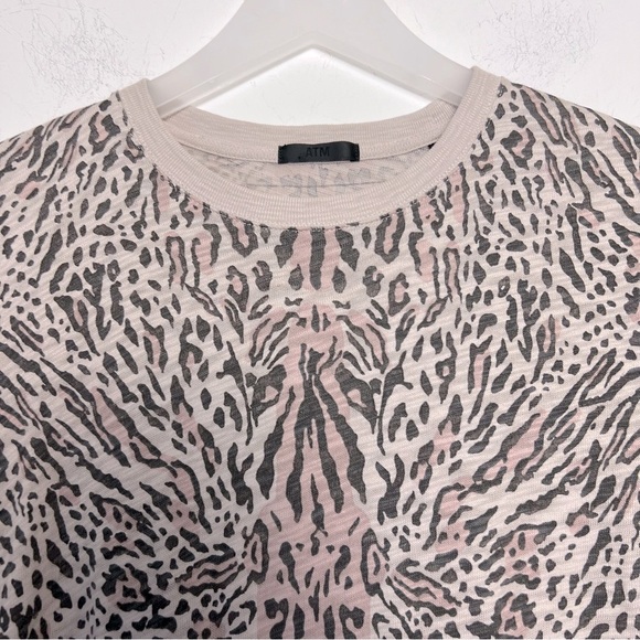 ATM Anthony Thomas Melillo Leopard Print Tee Shirt Short Sleeve Browns Cotton S - Picture 5 of 13
